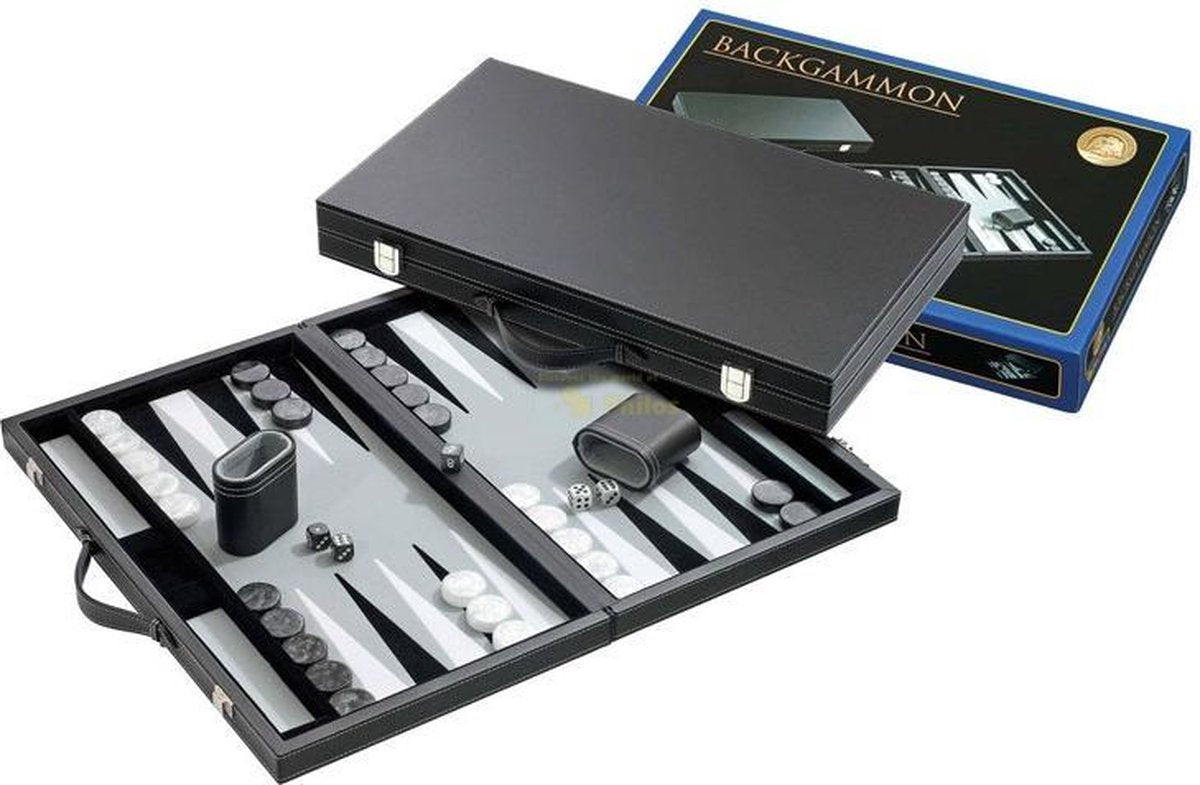 Philos Backgammon Koffer Grijs