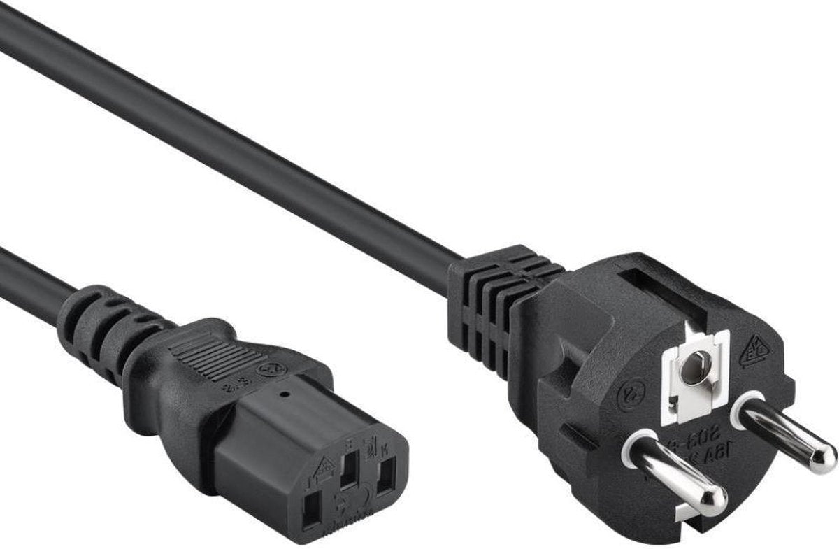 Allteq - C13 apparaatsnoer - 0.5 meter - Zwart