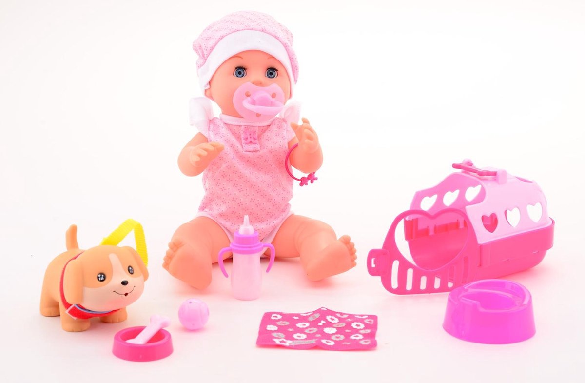 Baby Rose drink- en plaspop 32cm