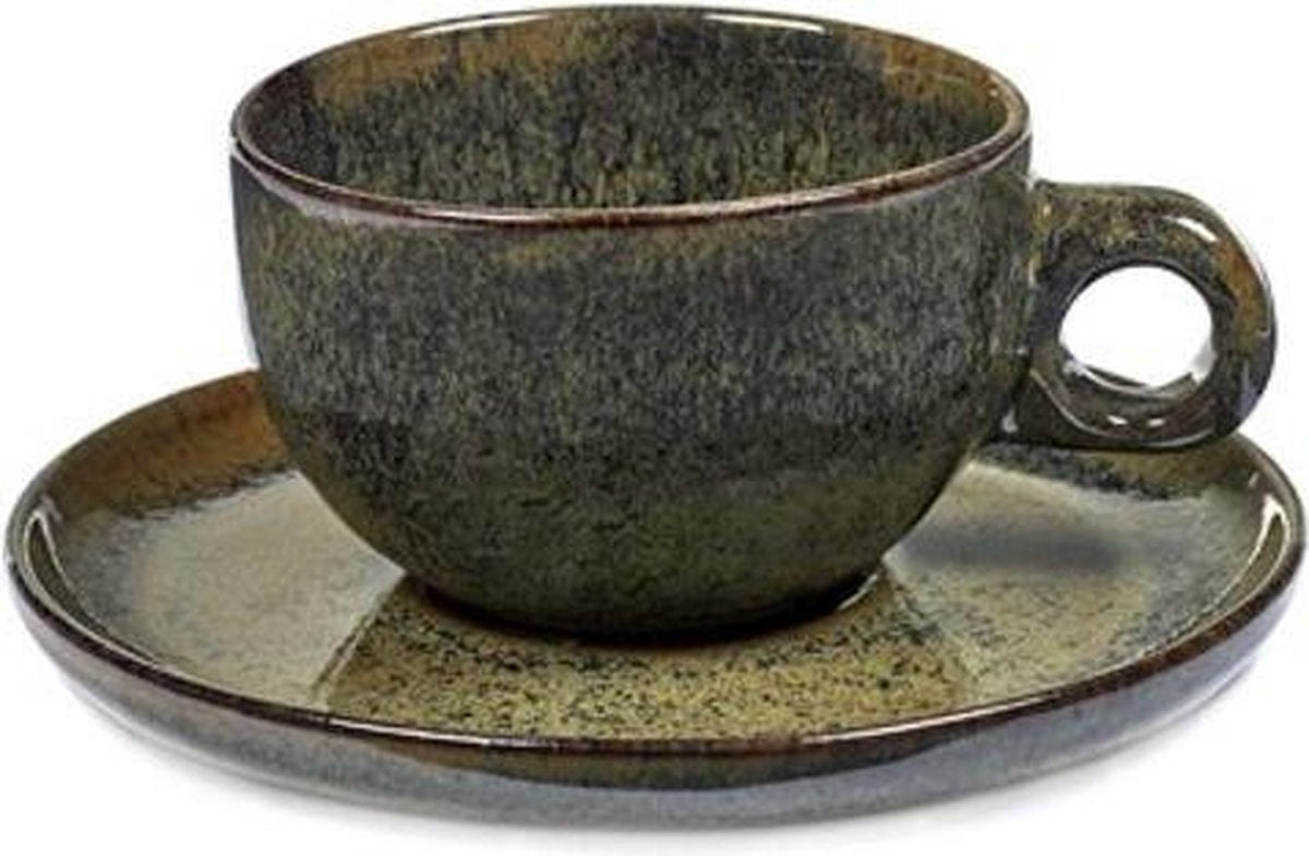 Serax Surface by Sergio Herman capuccino Kopjes met Schotel - Indi grey - 8stuks