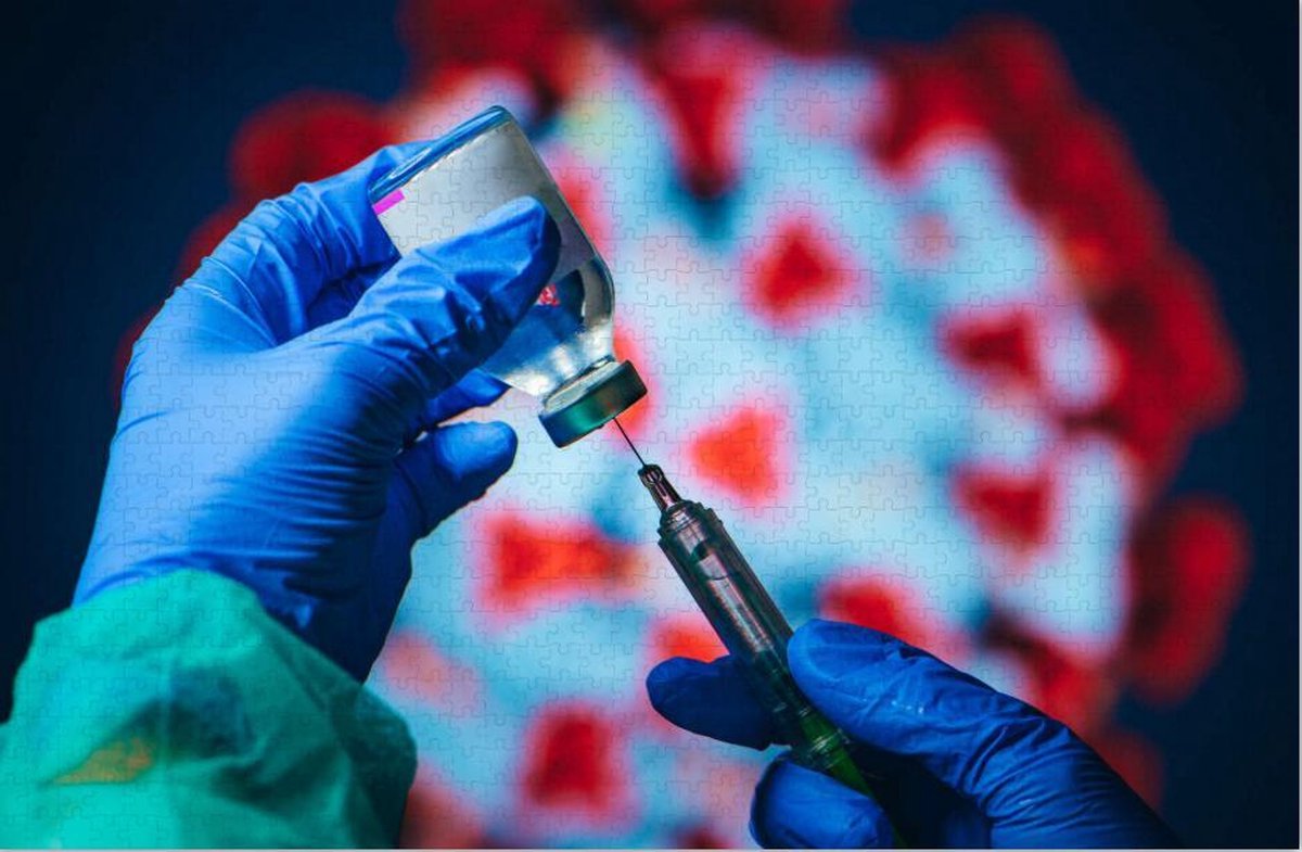 Vaccin - Vaccinatie Spuit op Puzzel - Covid-19 - Moeilijke Puzzel - 1000 stukjes
