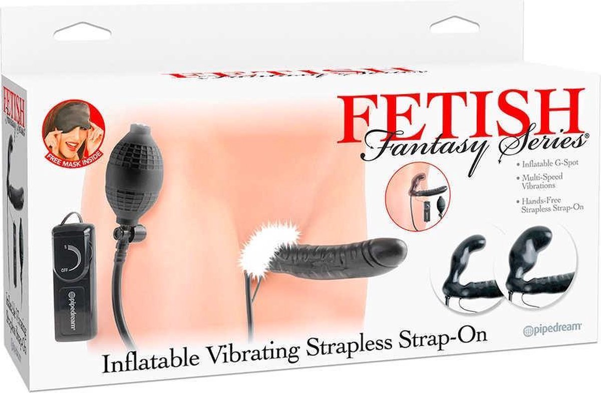 Fetish Fantasy Series Opblaasbare Vibrerende Strapless Strapon - zwart