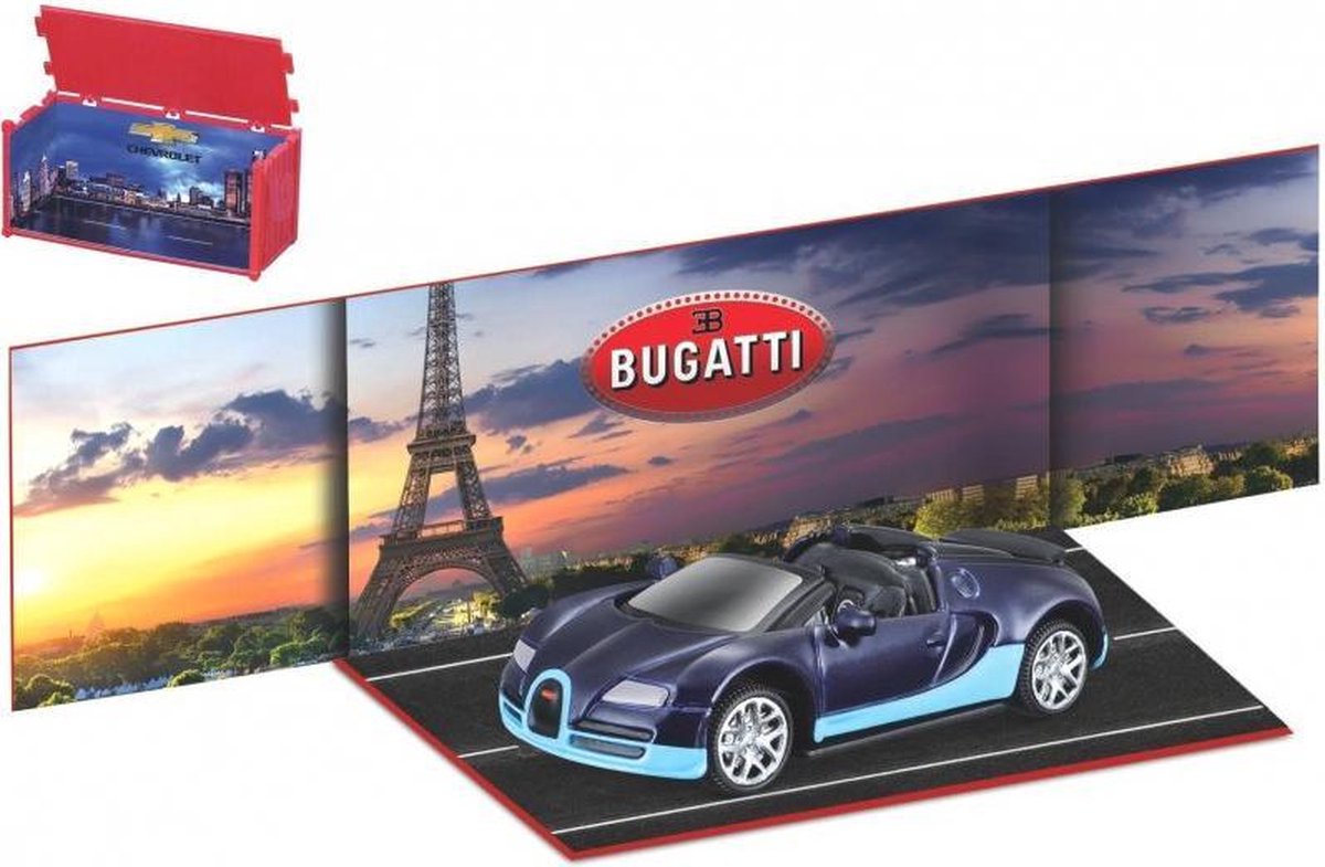 Bburago Bugatti VEYRON 16.4 GRAND SPORT VITESSE donker blauw schaalmodel 1:64