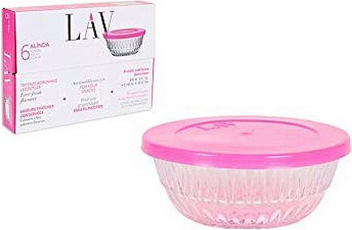 Lav glazen snack tapas schaaltjes met deksel 345 ml (6 stuks) Alinda