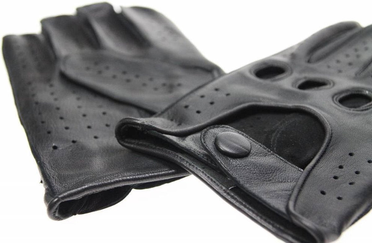 Swift racing leren auto handschoenen | mannen / vrouwen | zwart | maat M