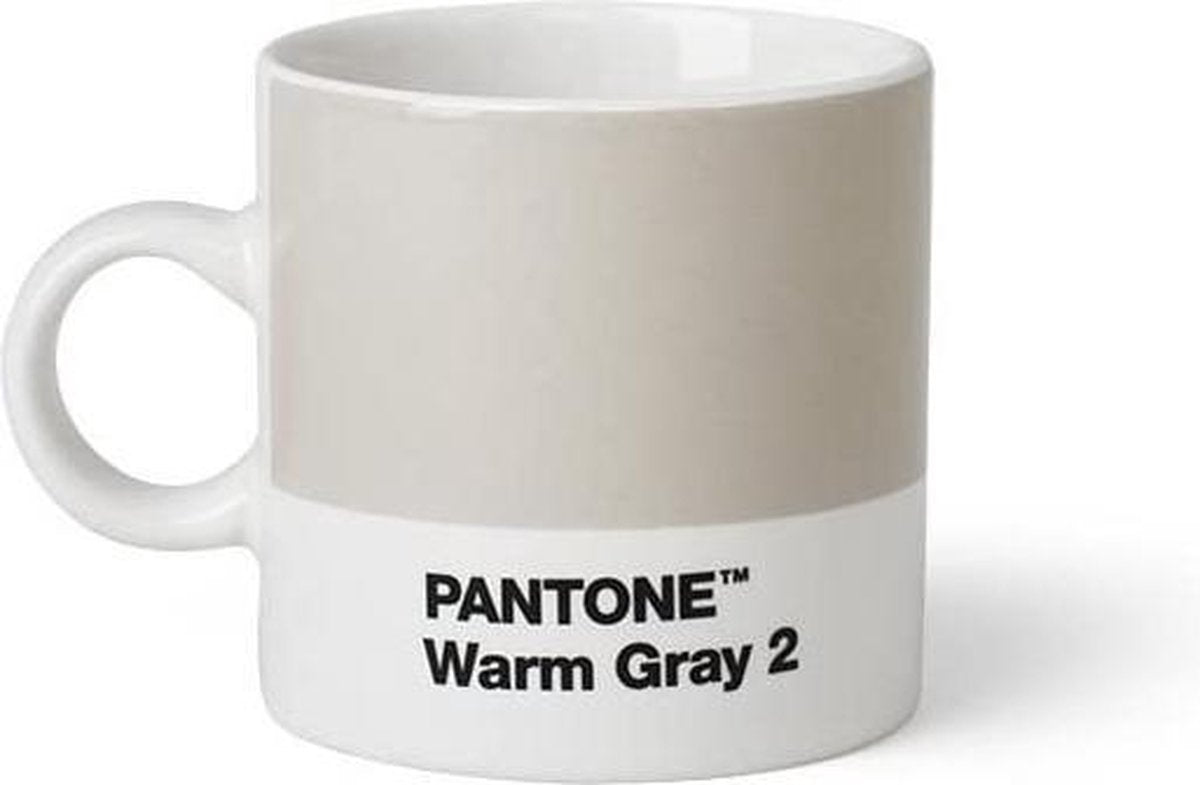 Pantone Espressokop 120 Ml Keramiek Grijs/wit