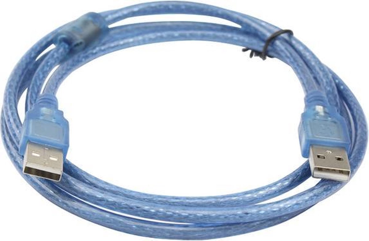 USB 2.0 USB A male - USB A male 3 meter - Blauw