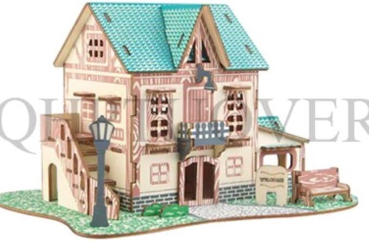 Houten 3D puzzel - Starry sky Inn - 74 onderdelen