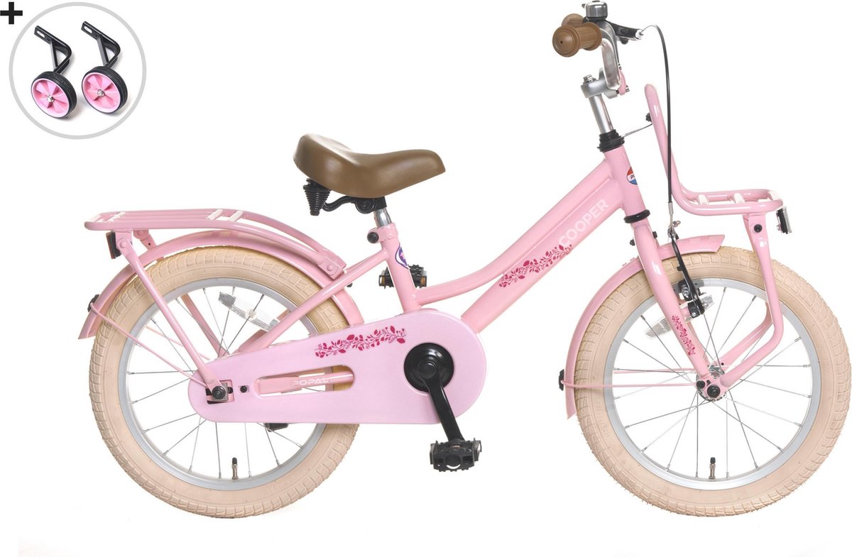 Popal Cooper Kinderfiets - 16 inch - Roze