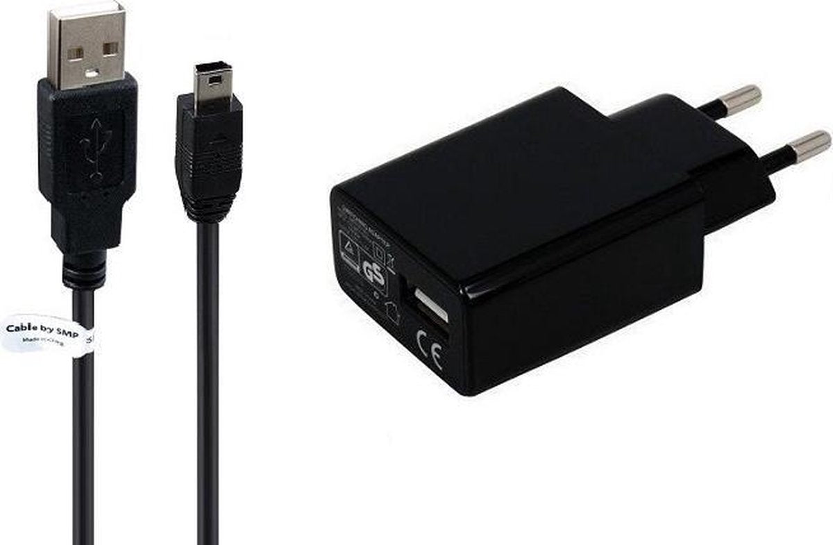 2A lader TUV gekeurd 1 m Oplaadkabel en oplader adapter met stekker. Past ook op Garmin o.a. Colorado 300