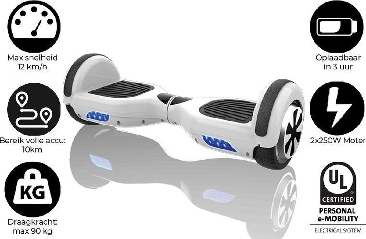 Denver HBO-6620White - 6.5" hoverboard - Wit