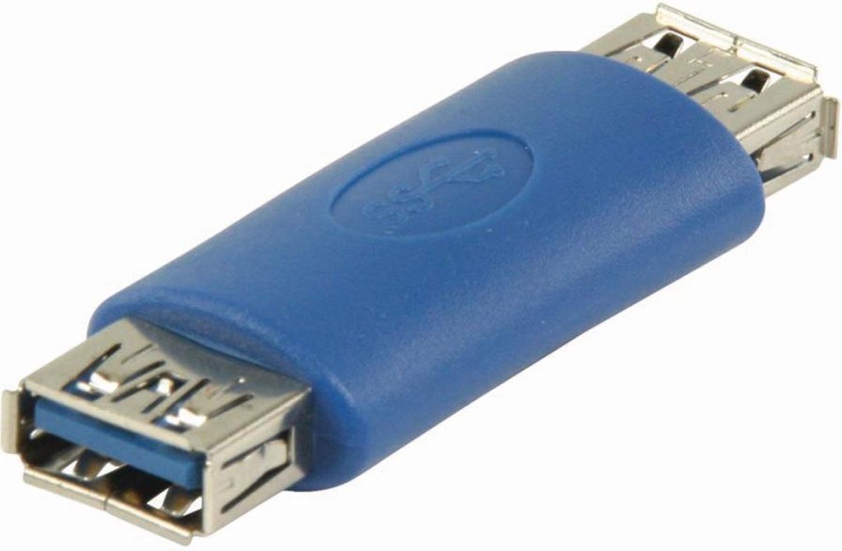 USB-Adapter | USB 3.2 Gen 1 | USB-A Female | USB-A Female | Vernikkeld | PVC | Blauw | Polybag