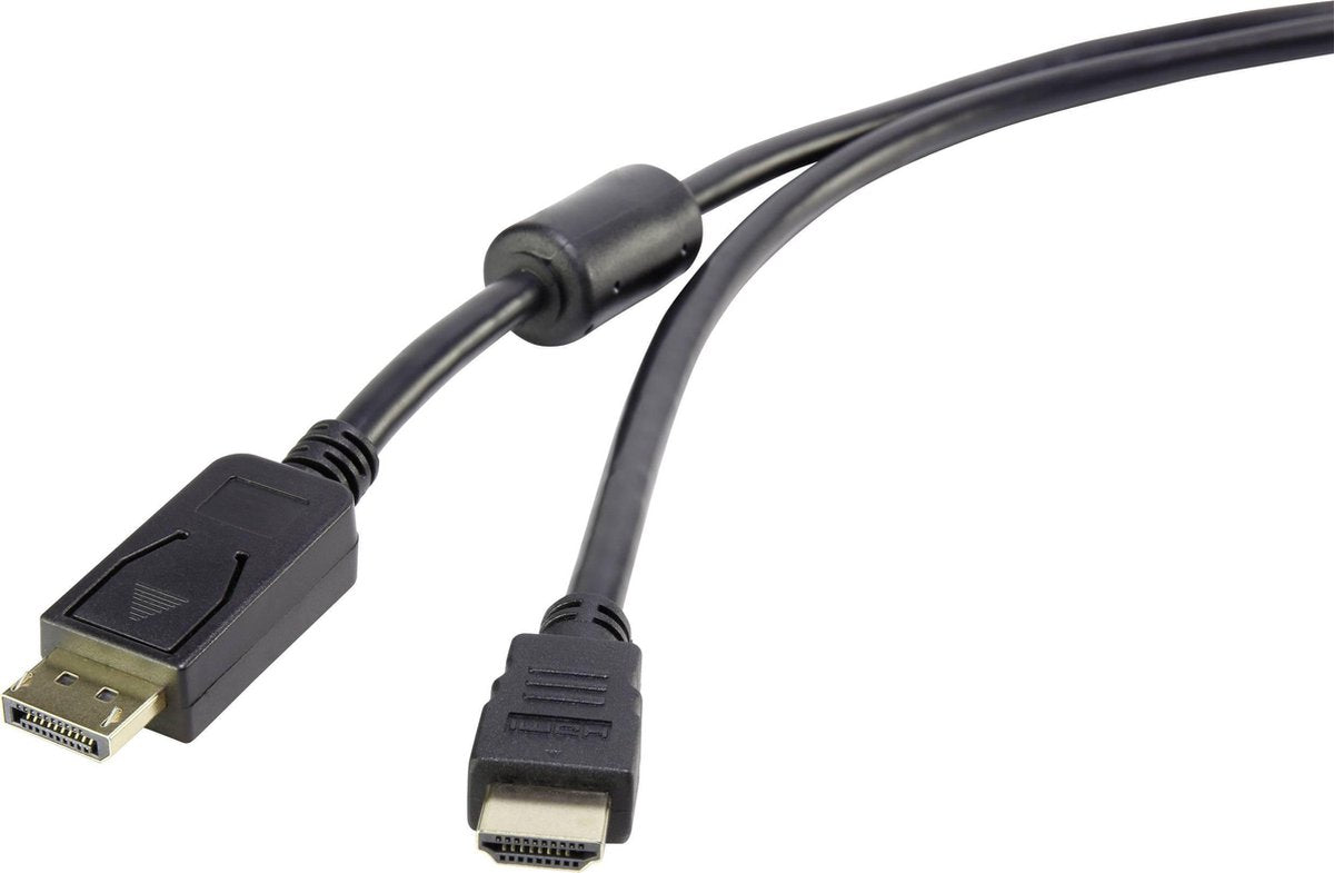 Renkforce DisplayPort / HDMI Aansluitkabel 3.00 m RF-3301446 Met Ferrietkern