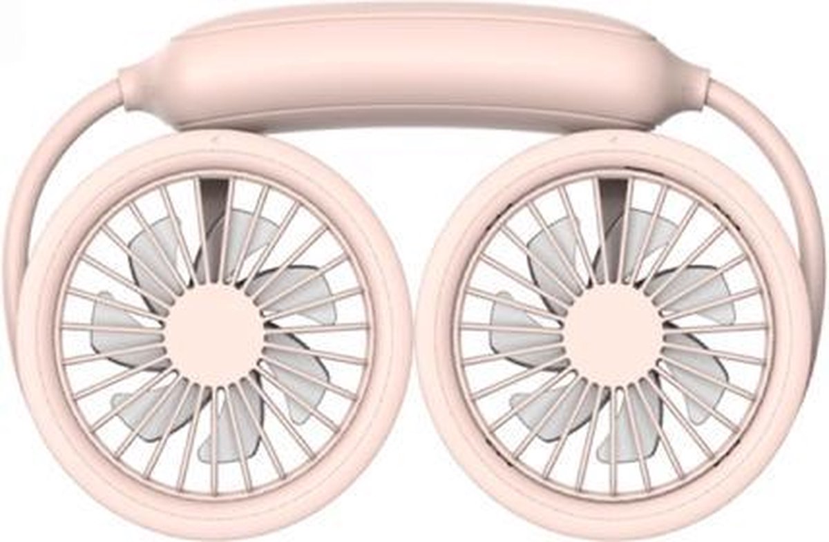WS36S 4.5W 1200mAh Hoek verstelbaar Drie-snelheden Stille hangende nekventilator Multifunctionele handheld en desktop Kleine ventilator (roze)