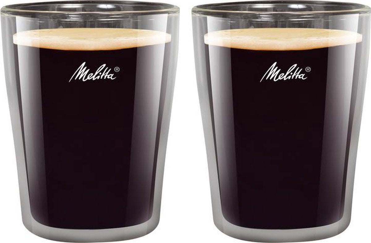 Melitta Set Of 2 Borosilicate Glasses For Long Coffee 200 Ml Transparent