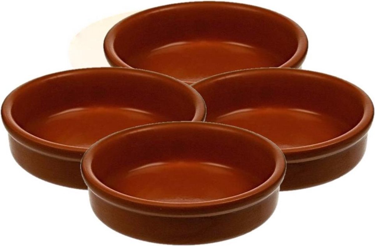 Kleine tapas schalen bruin set van 20x stuks - Creme brulee bakjes/schaaltjes 7 cm