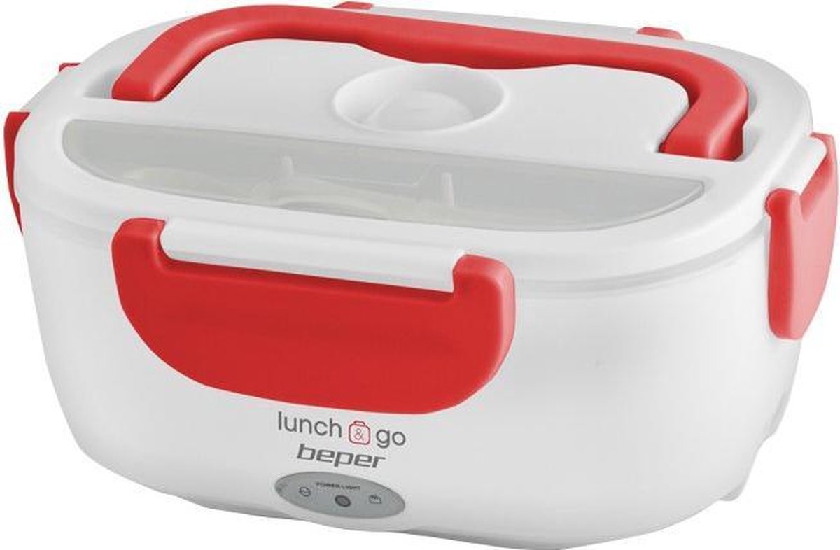 Beper 90.920 - Lunchbox met verwarmingsfunctie - Rood/Wit