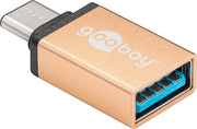 Goobay 56622 tussenstuk voor kabels USB-C USB-A Goud
