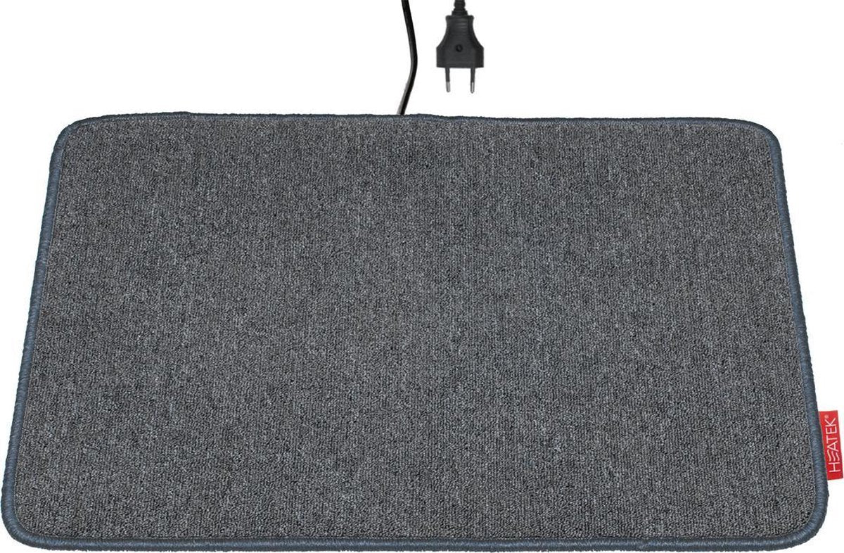 Heatek ComfortDuo - Verwarmde voetenmat - 70x60cm - Lichtgrijs