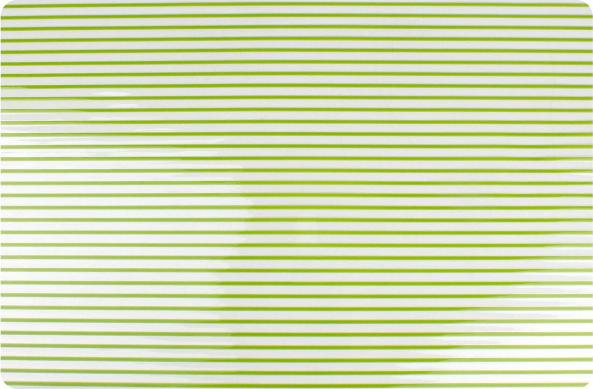 Placemat 45 x 30 cm. Licht groen Gestreept. Plastic. Per stuk
