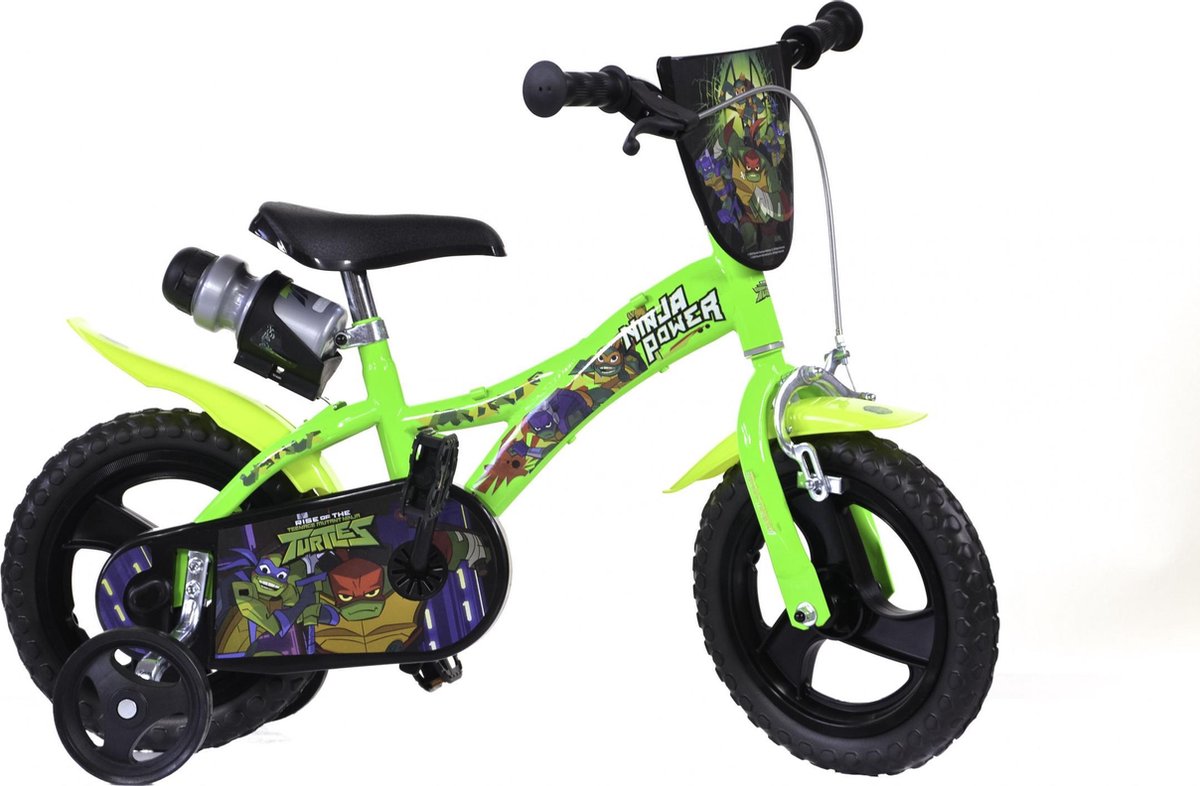 Dino Ninja Turtles - Kinderfiets - Unisex - Groen - 12