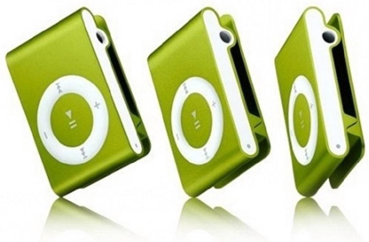 Mini MP3 speler met in-ear koptelefoon Inclusief 4GB Geheugen Groen