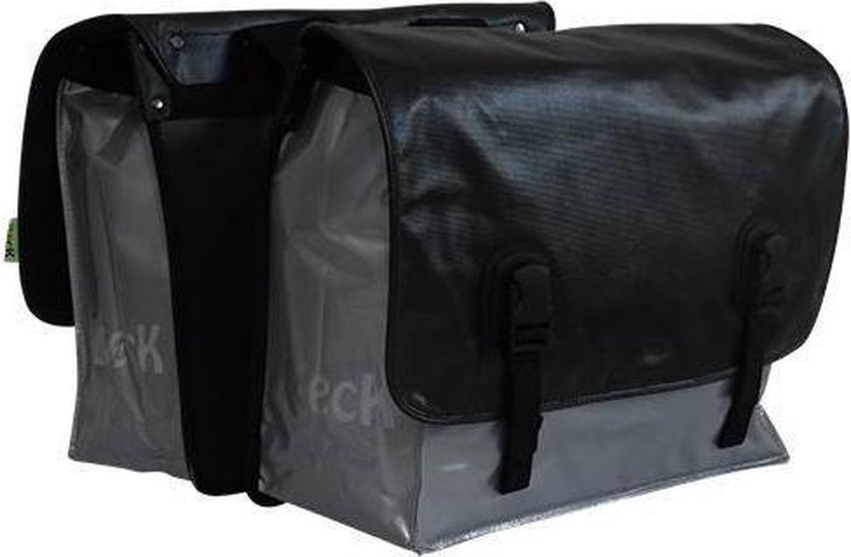 BECK Classic zilver zwarte flap (bisonyl) Dubbele Fietstas 46 Liter