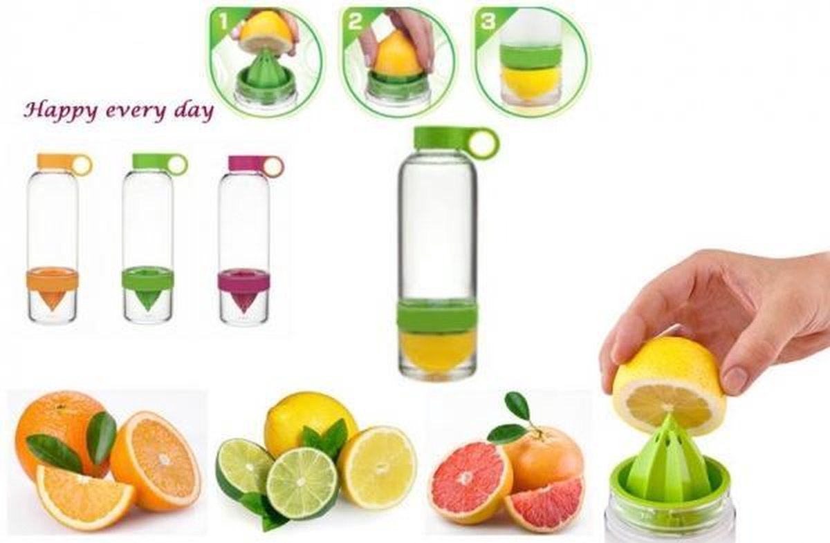 Doodadeals® | Happy Every Day Citrus Zinger Original | Water Infuser Drinkfles | groen