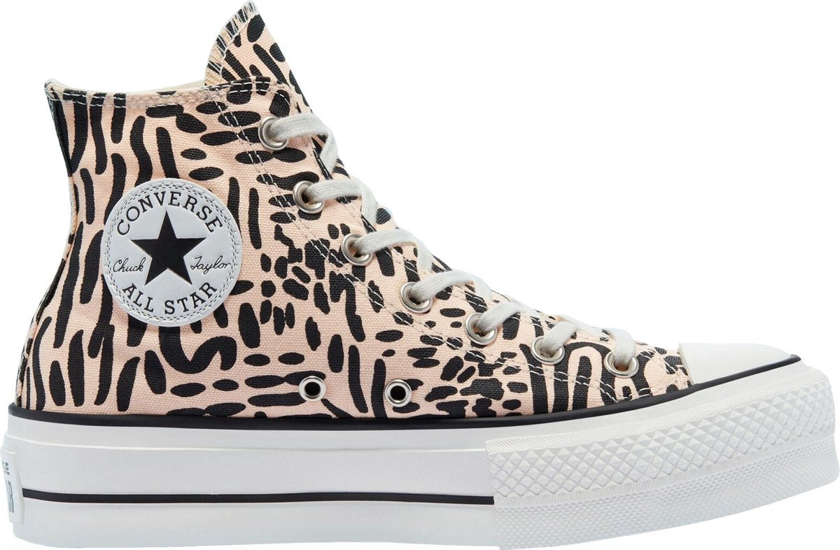 Converse Sneakers - Maat 35 - Vrouwen - Beige - Zwart (Jungle Art)
