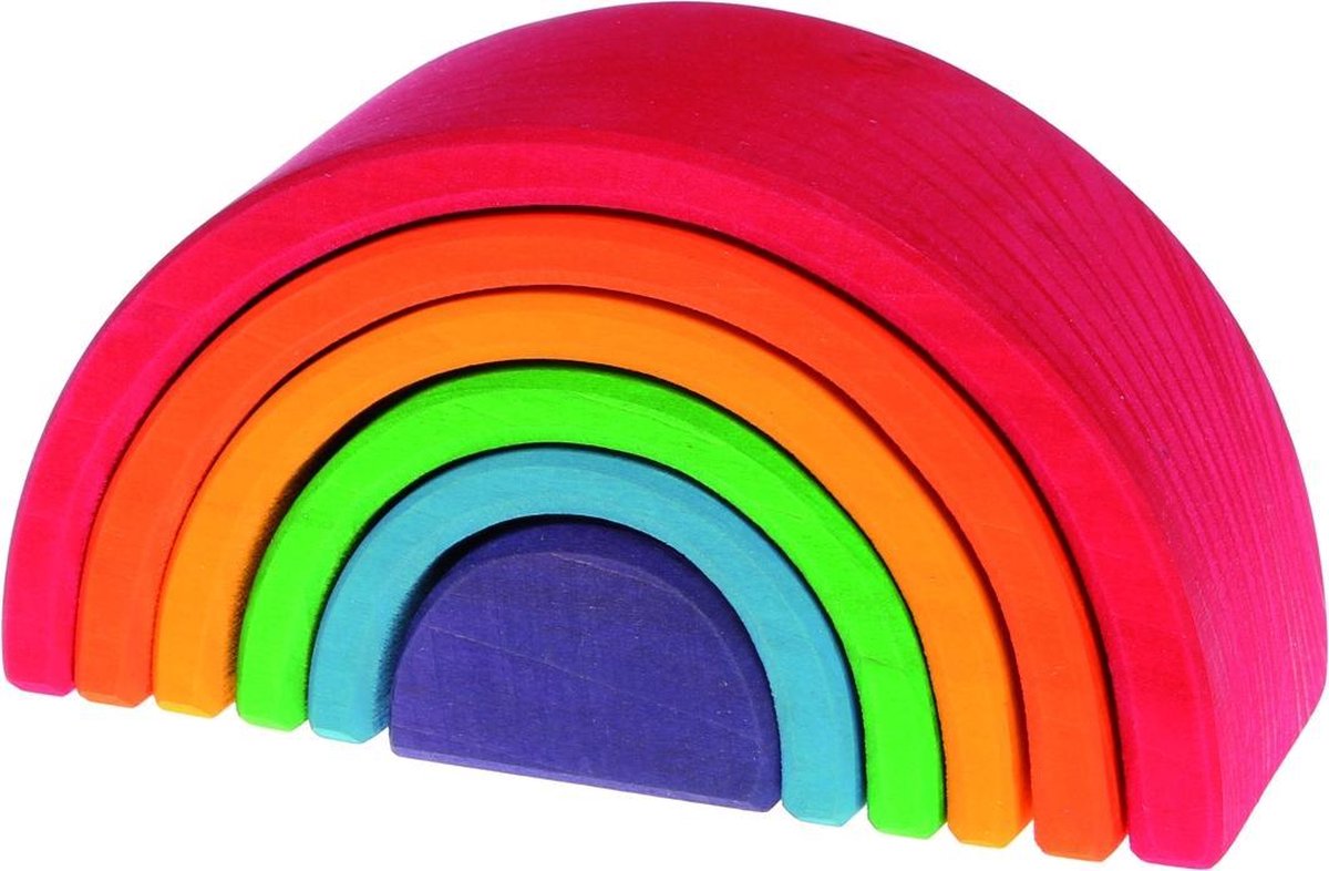 Grimms Regenboog 6-delig Middel houten speelgoed