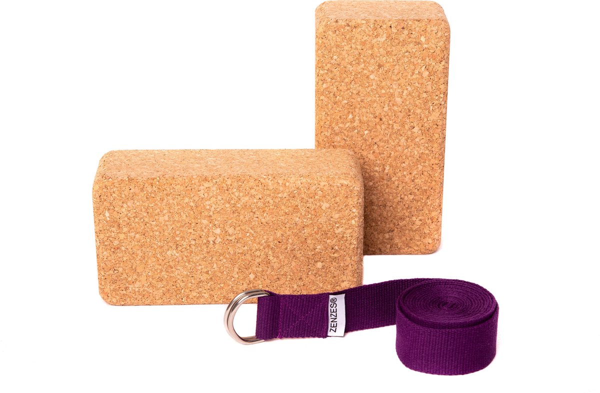 Zenzes yogariem en 2 yogablokken - paars