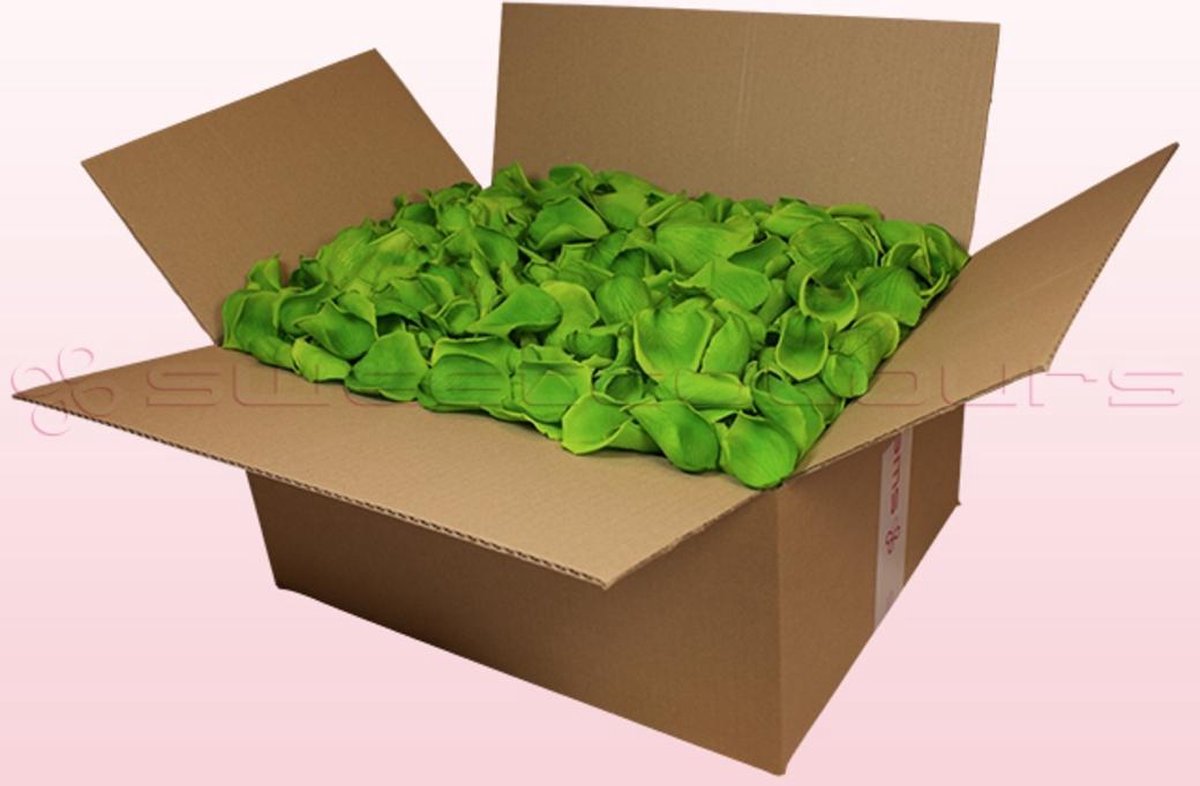 Echte rozenblaadjes - Kleur Licht Kleur Groen- 24 liter doos - 100% natuurlijk