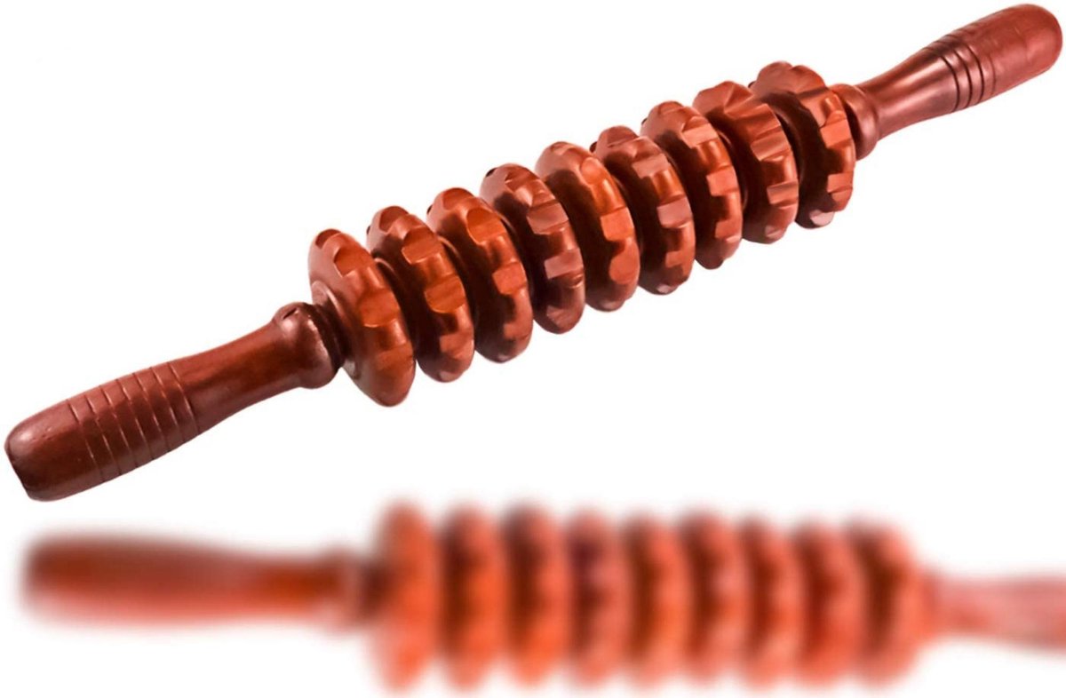 Massageroller | Hout  | Spierknopen | Spiermassage | Triggerpoint | Massage Therapie | 39cm | 290gram