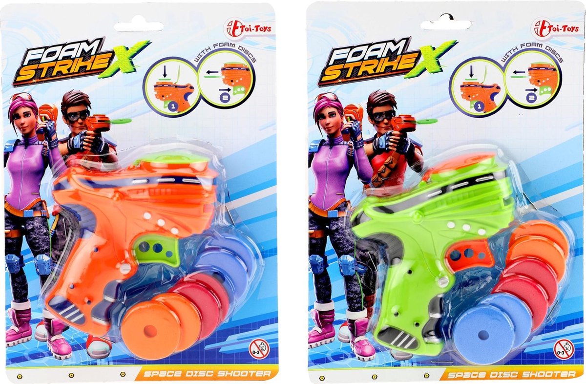 Toi-toys Foam Strikex Pistool Met Foamschijven Oranje