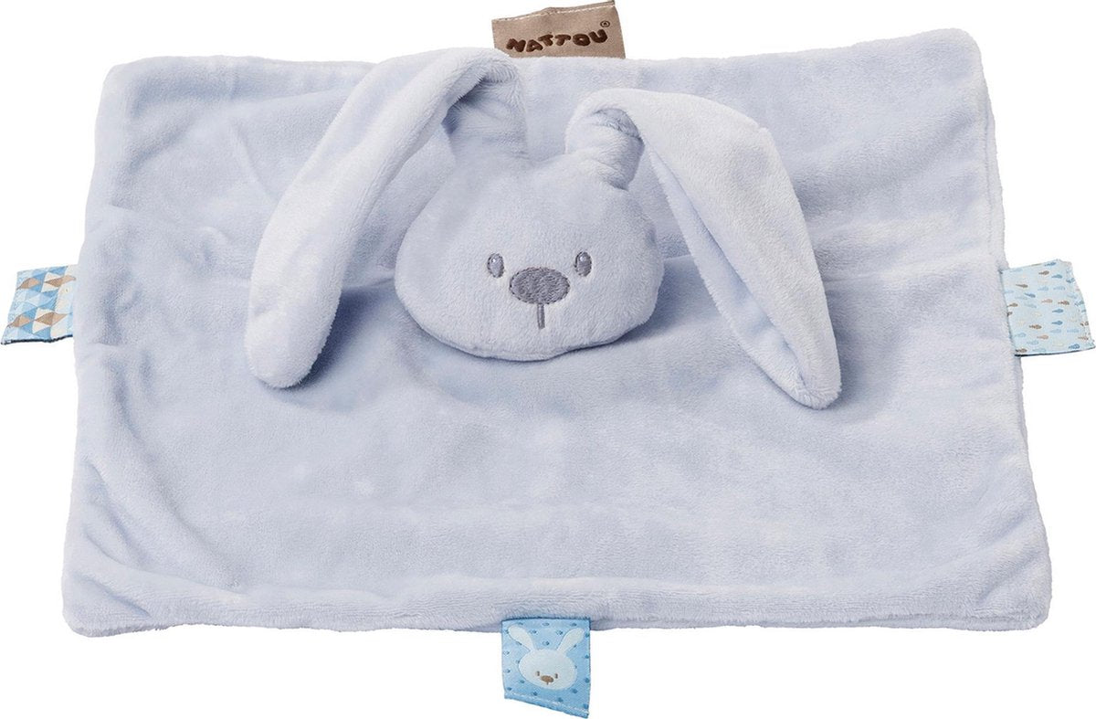 Nattou Konijn Lapidou - Knuffeldoekje - Doudou - 26 x 26 cm - Lichtblauw