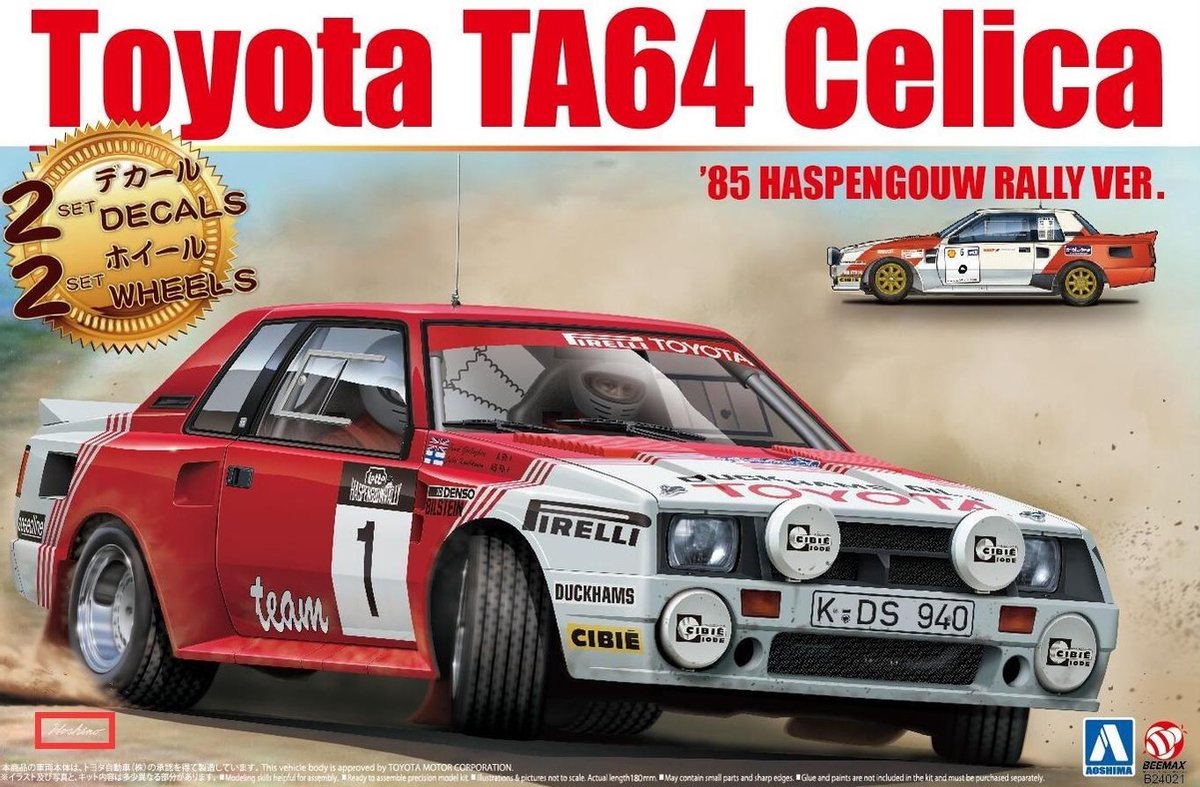 Beemax - 1/24 Toyota Ta64 Celica '85 Haspengouw Rally (2 In 1) - BEE-B24021 - modelbouwsets