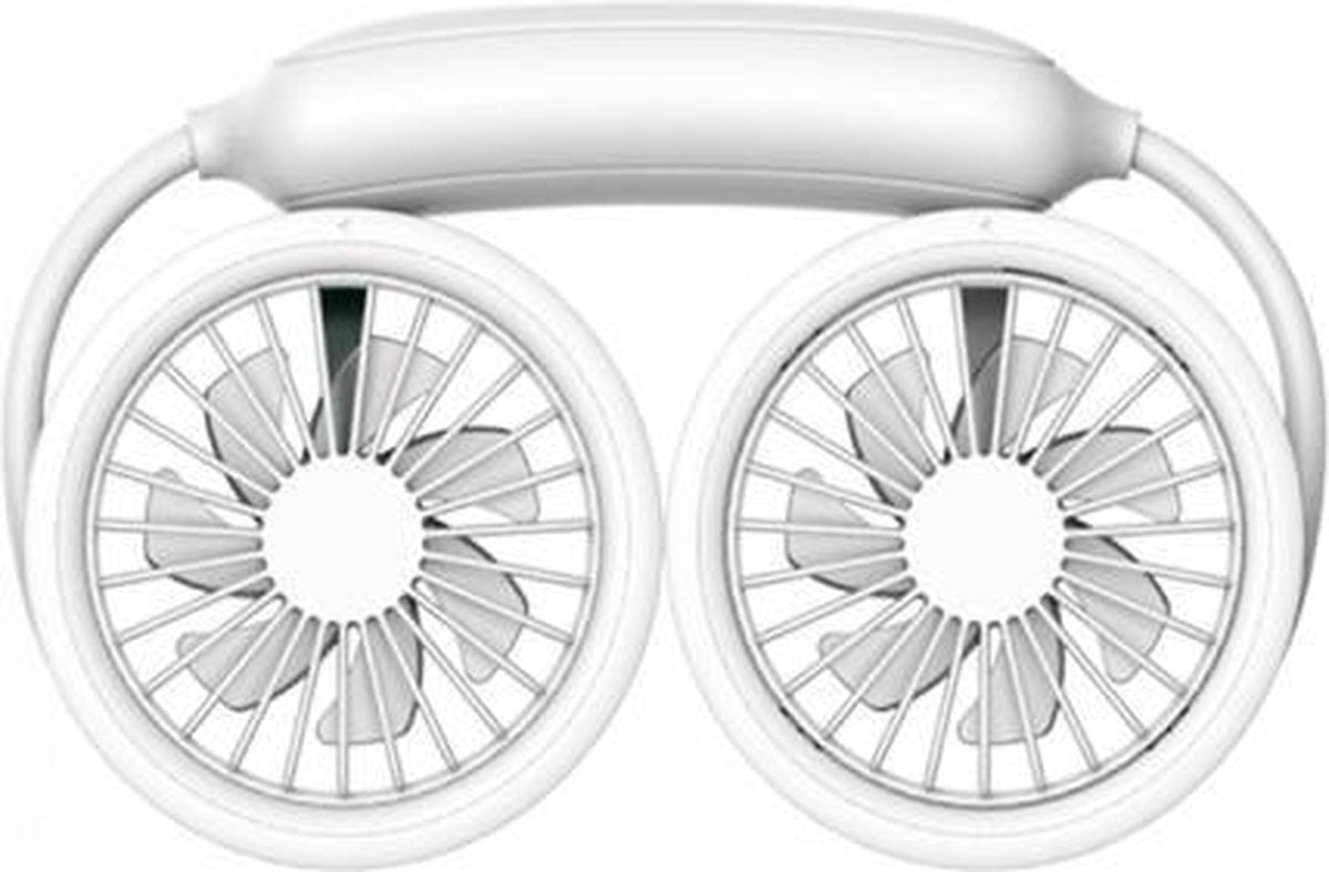 WS36S 4.5W 1200mAh Hoek verstelbaar Drie-snelheden Stille hangende nekventilator Multifunctionele handheld en desktop Kleine ventilator (wit)