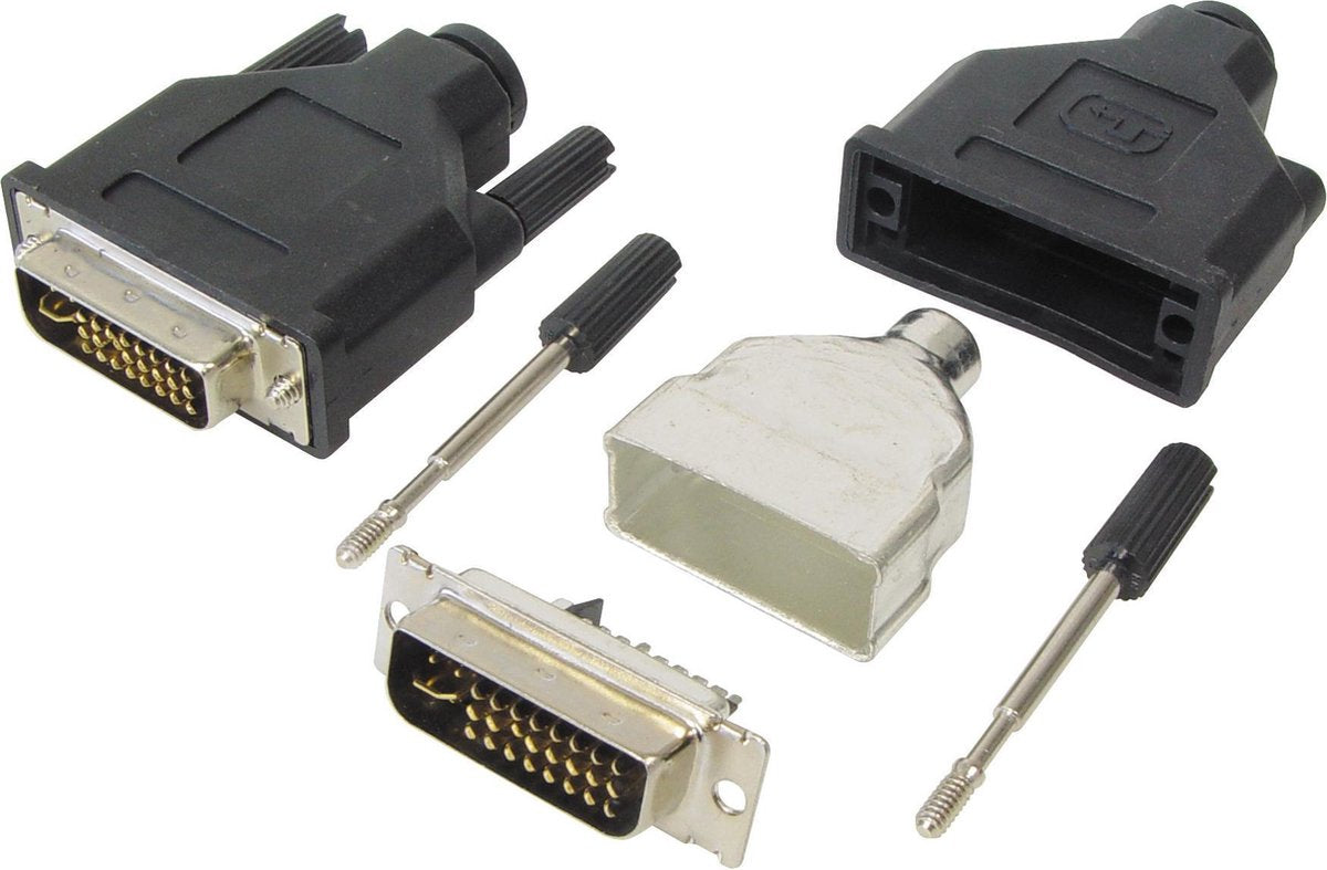 Transmedia DVI-I Dual Link (m) soldeerbare connector