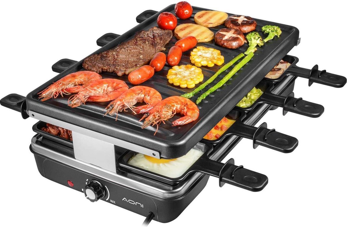 Gutos AONI Elektrische gourmet gourmetstel raclette-grill Rookloze grill Elektrische BBQ-grill met grilloppervlak met antiaanbaklaag