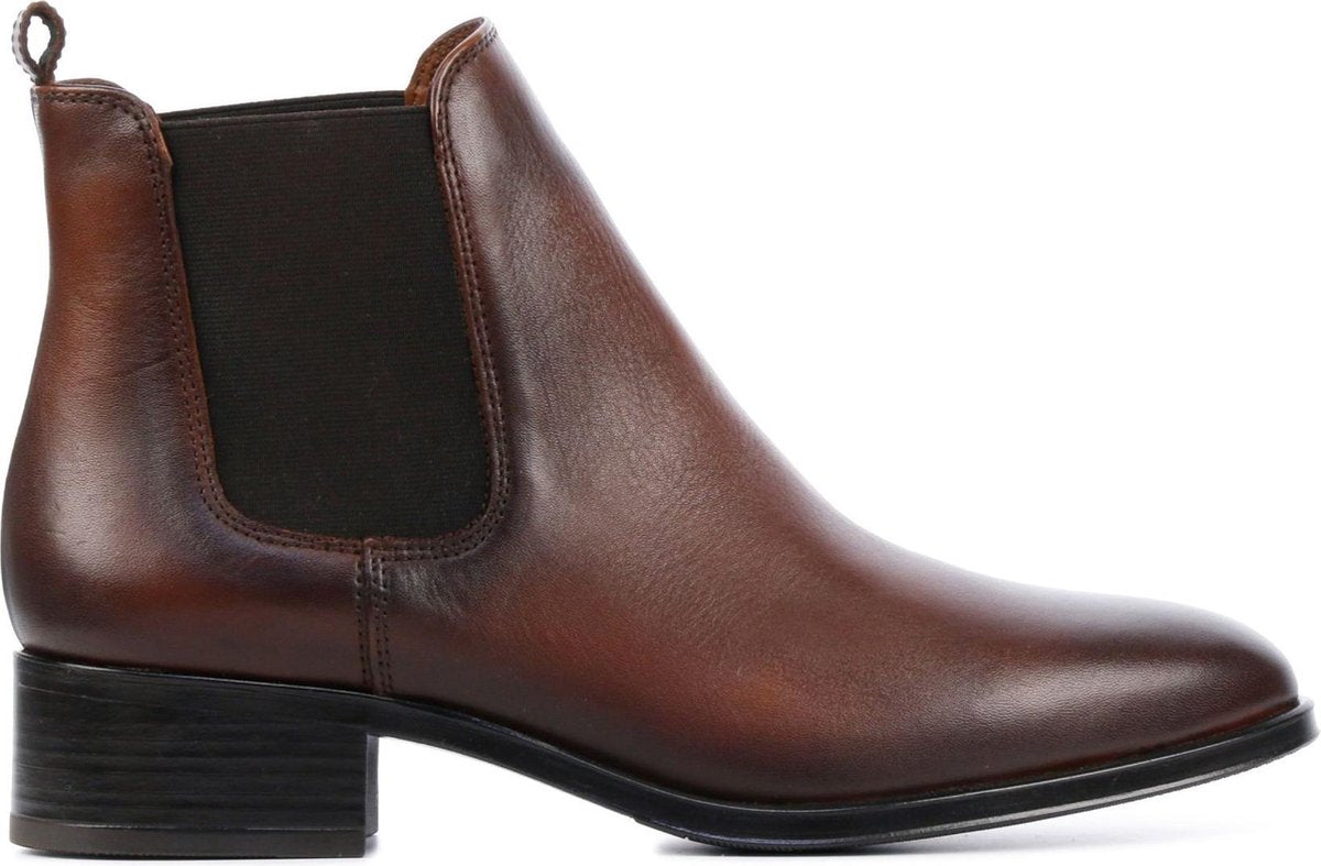 Mace Vrouwen Leer  Chelsea boots / Laarzen / Damesschoenen M1002 - Cognac - maat 41
