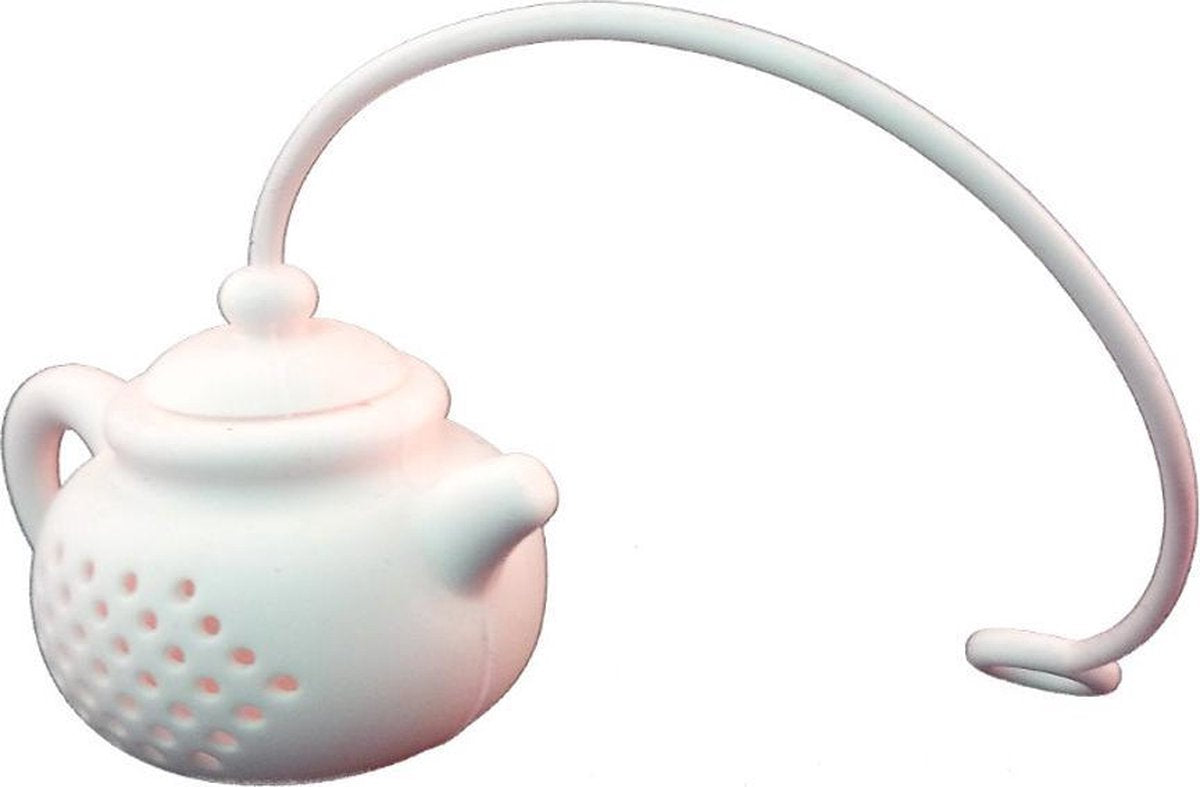 Thee-ei Theepotje voor losse thee - 2 stuks- kleur wit - Theefilter / Theezeef theepot