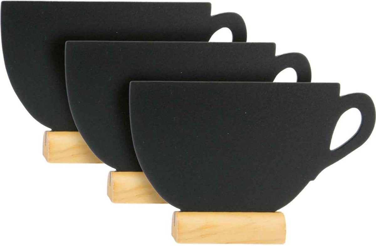 Silhouet Tafelkrijtbord Min Kopjes Met Krijt - Set-3
