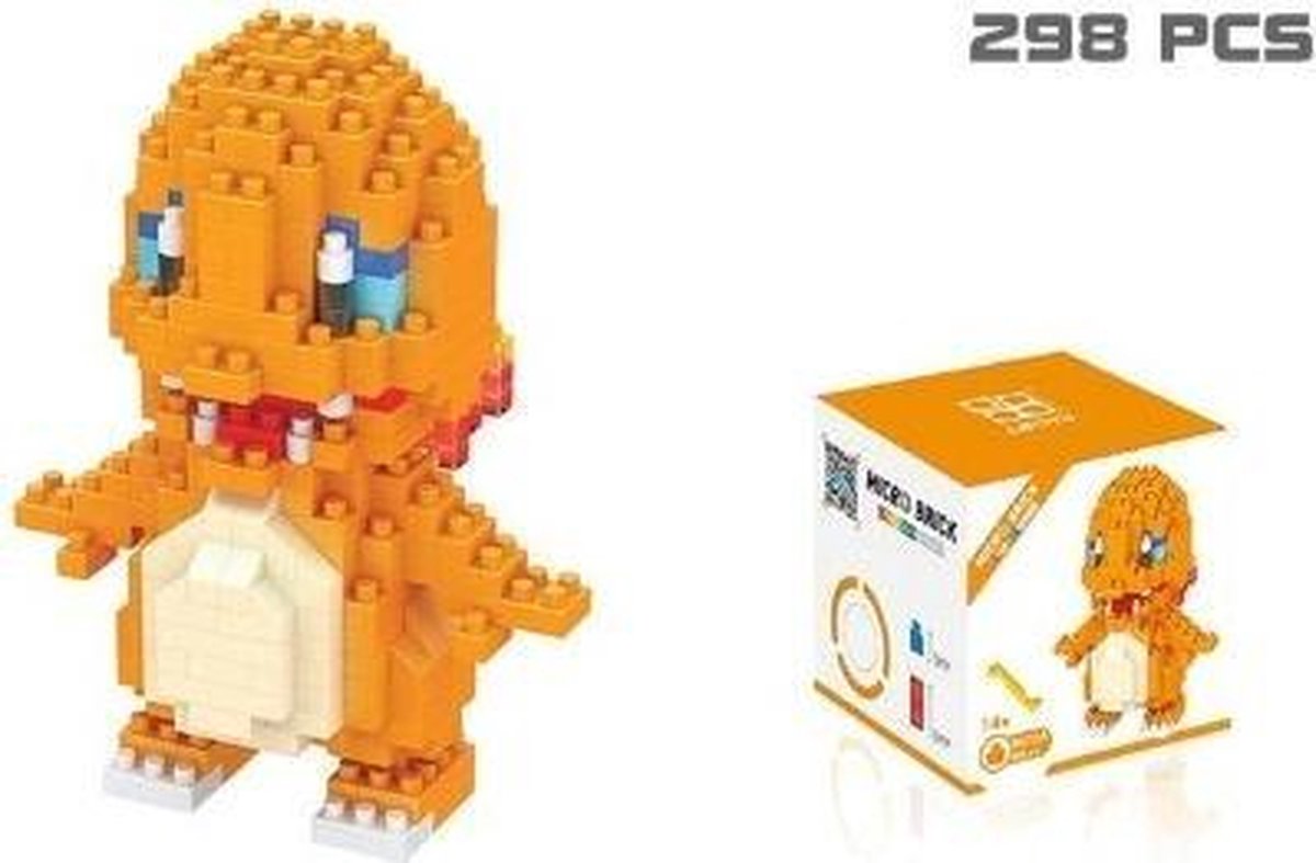 Charmander blocks - Pokemon - 298 Stuks Charmander - Mini Bouwstenen - 3D Puzzel - Nano block