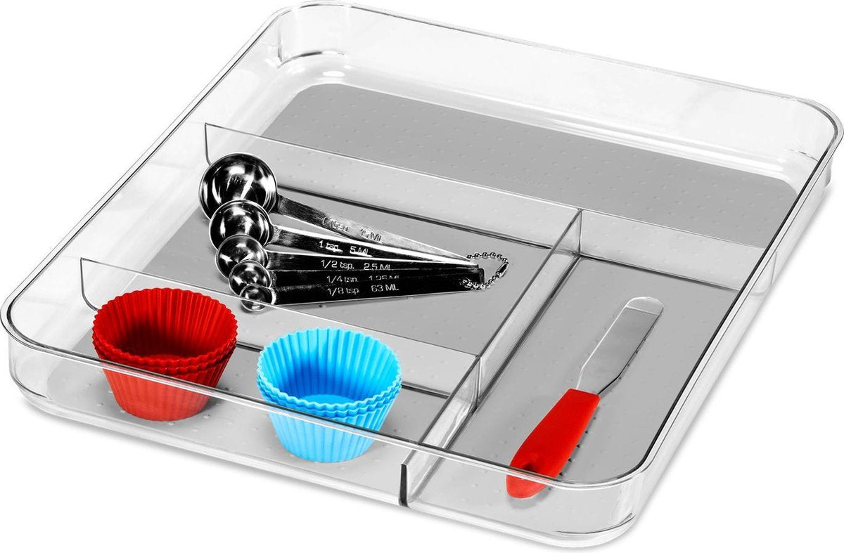 Madesmart Organizer Opbergbakje - 4 vakken - Doorzichtig