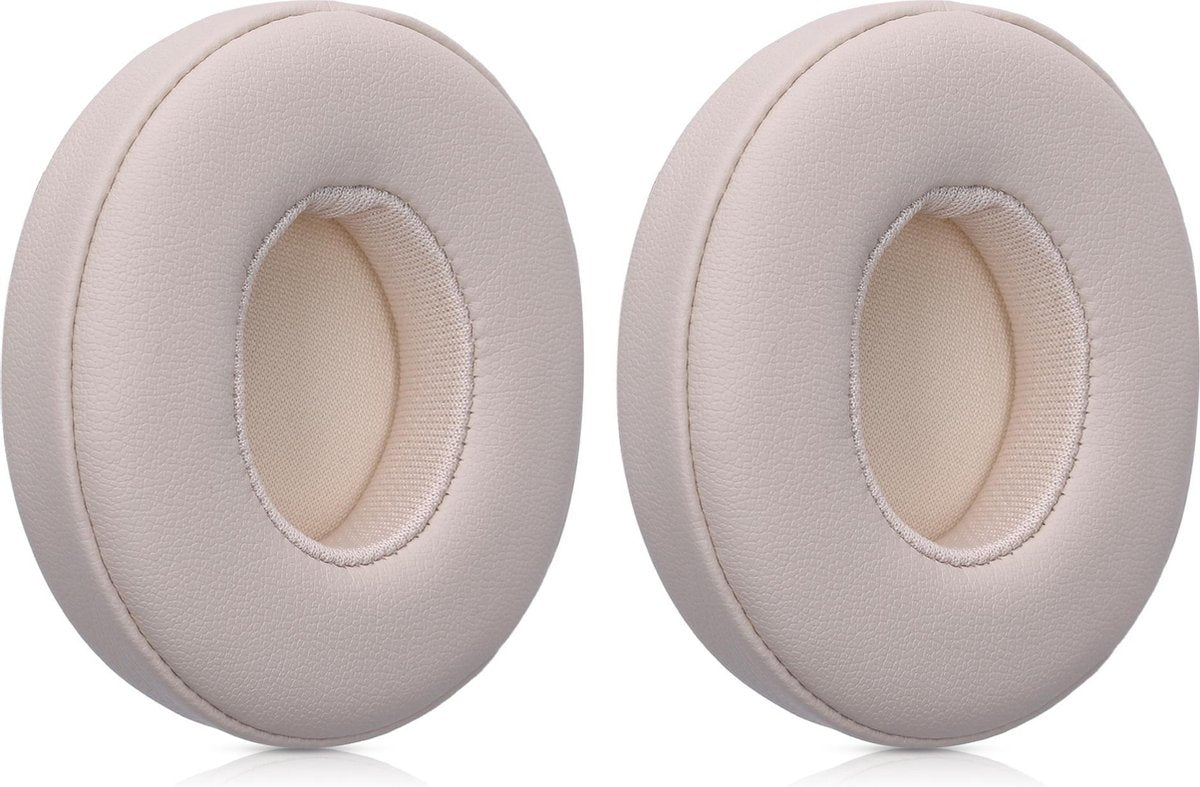 kwmobile 2x oorkussens voor Beats Solo 2 Wireless / 3 koptelefoons - imitatieleer - voor over-ear-koptelefoon - beige