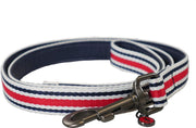 Joules hondenriem coastal gestreept rood 100x2 cm