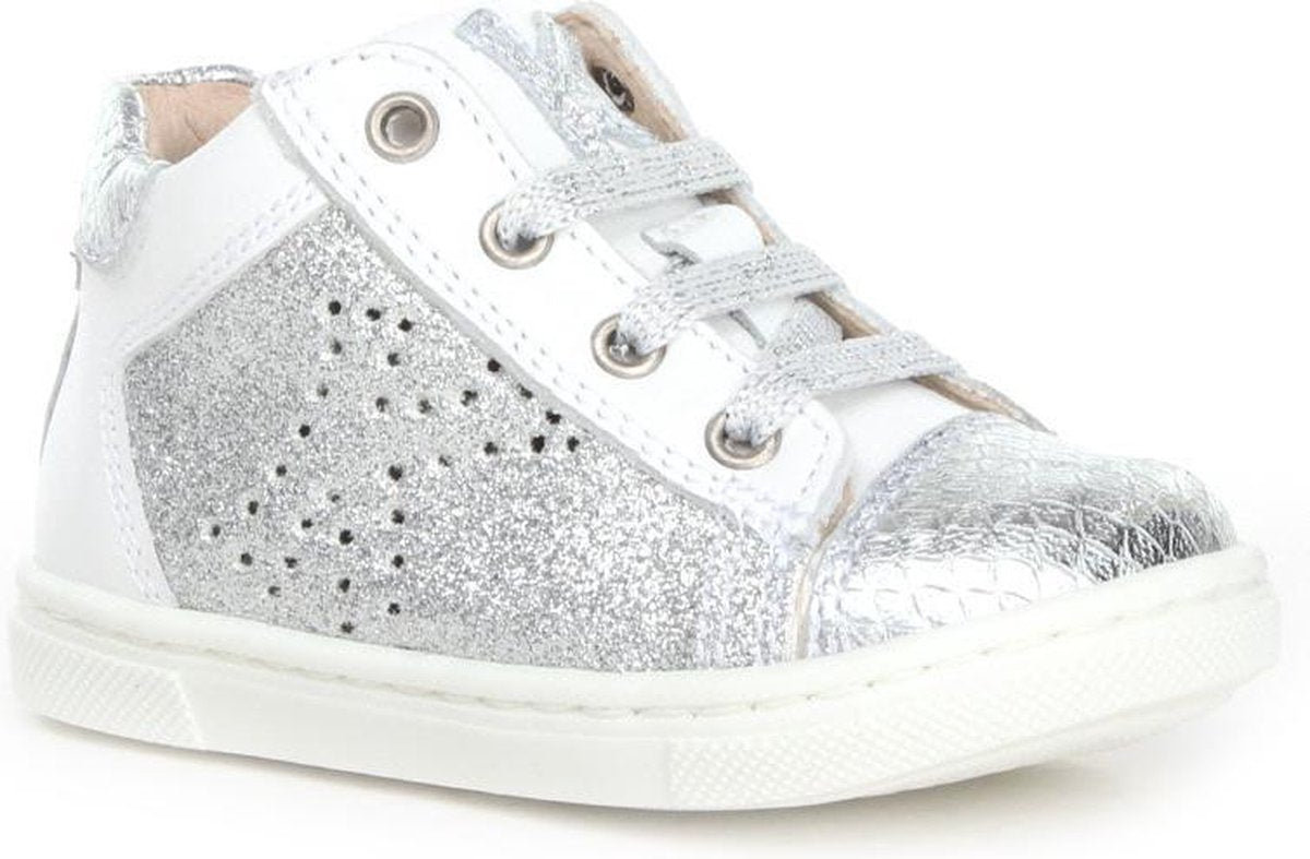 Kickers - Kick M.Bottien B180 Bottine - Gesloten Schoenen - Meisjes - Zilver - Softy Bianco-Pitone Panna-Arge