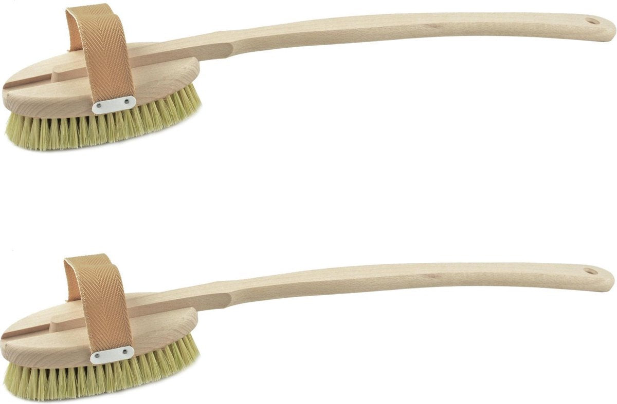 Set van 2x stuks houten badborstels/massageborstels/wellnessborstels 2-delig 43