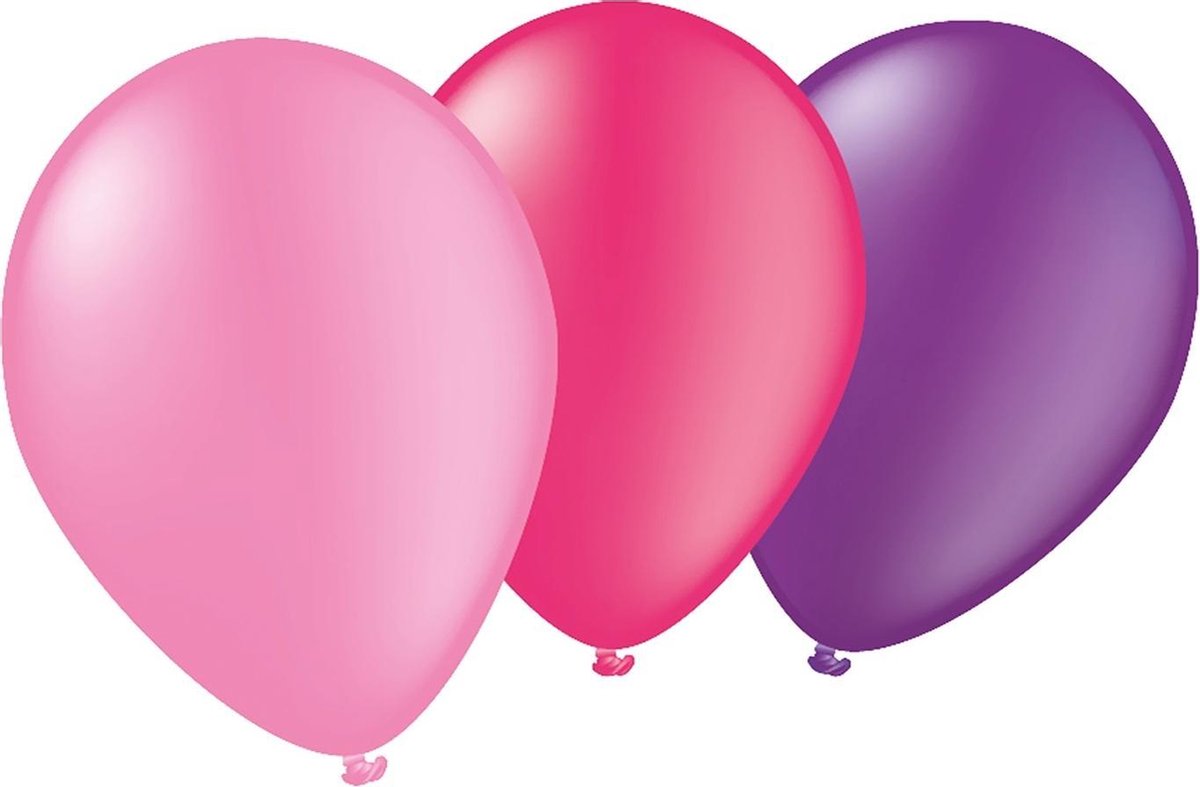 Tib Ballonnen Girls 30 Cm Latex Roze/paars 8 Stuks