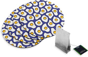 4 Rubberen Onderzetters - Design Eitje - Rond
